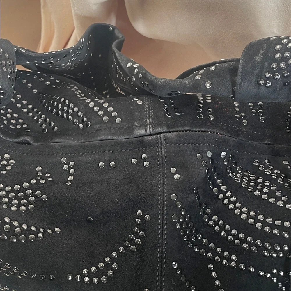 Valentino Garavani black suede with studs Elegant Hobo Bag